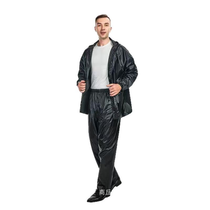 オックスフォード布専用99式大人厚手反射ブラック汎用セパレート式アウトドア防豪雨レインコートレインパンツカバー|undefined