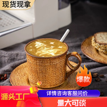 意式浓缩咖啡杯碟套装下午茶创意咖啡杯怀旧家用拿铁精致咖啡杯子