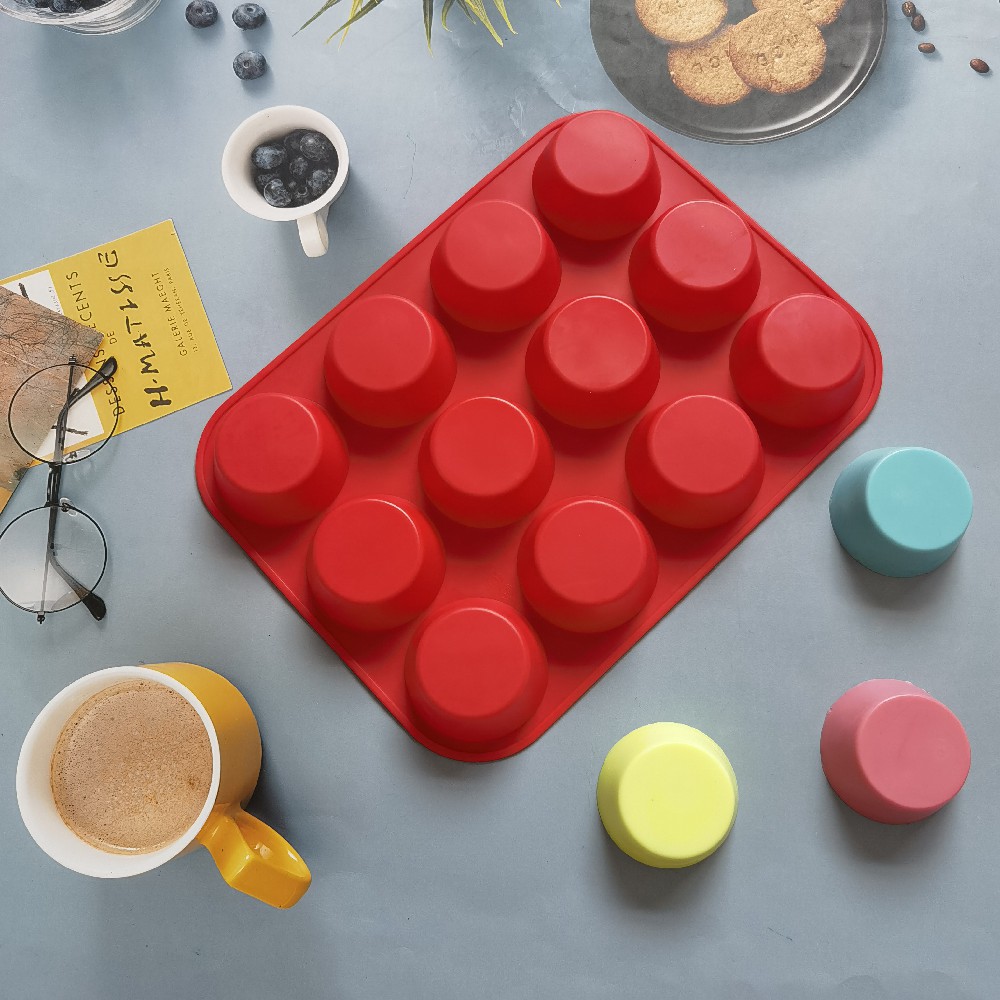 Silicone 12 torta redonda 319 chocolate horneado pasteles galletas muffins pastel molde postres herramientas de cocina