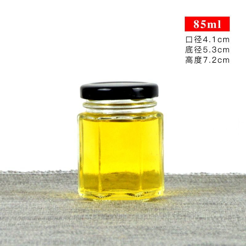 六棱玻璃瓶现货六角蜂蜜瓶子一斤酱菜瓶罐头瓶可蒸煮果酱燕窝瓶|undefined