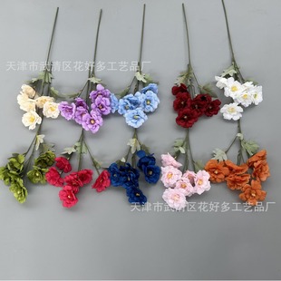 Wedding artificial flower 6-head hibiscus flower wedding hall Road lead flower arrangement venue decoration fake flower handmade 6-head wooden Cotton