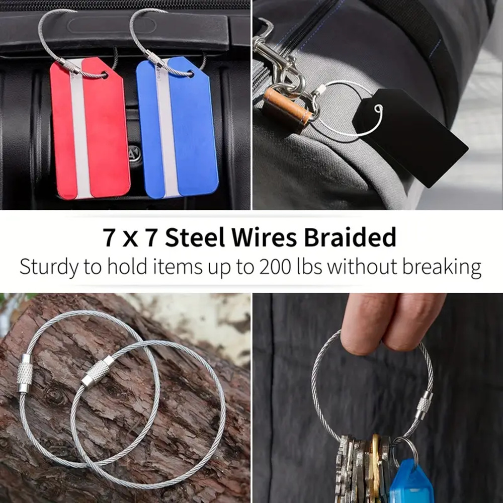 Fabricante Wholesale   Anillo de alambre de acero inoxidable de varios colores   Cordón Keychain    1.5 * 15 cm