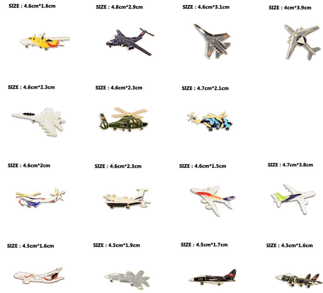 Tendencia de la personalidad combatiente de metal insignia Bombardero Avión insignia helicóptero broche PIN