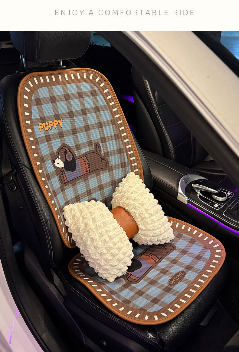 Car Cushion Four Seasons Universal Women's Seat Cushion Summer Breathable Cute Seat Cover High-end Half-bag New Seat Cover