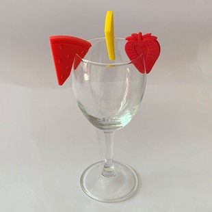 Family Party Red Wine Glass Glass Tall Wine Glass Identifier Silicone Fruit Mark Discriminator