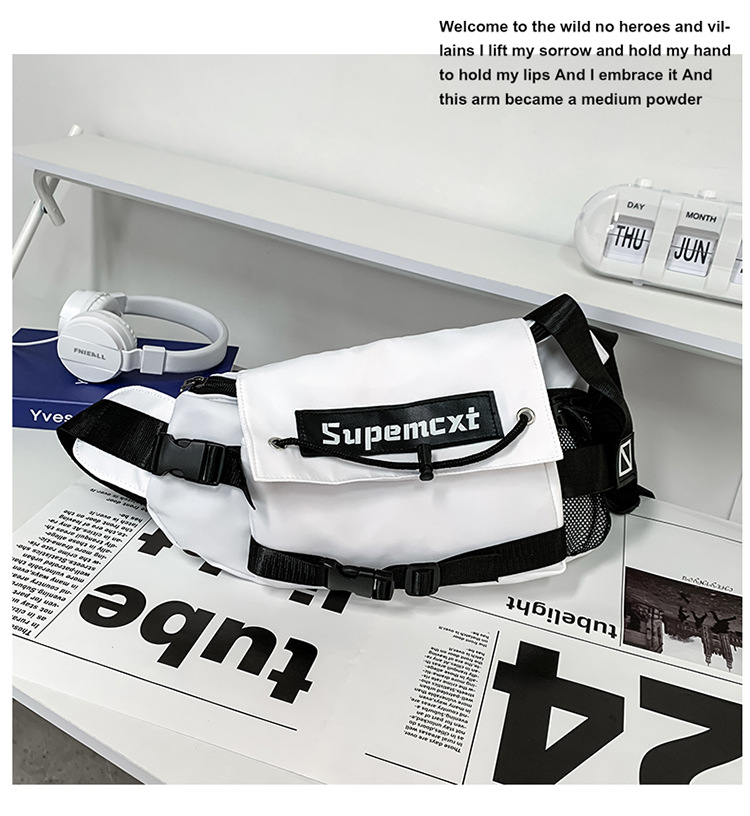 Internet Hot Casual Mechanical Style Simple 2021 New Sports Messenger Bag Mens and Womens NonCanvas Nylon Mobile Phone Chest Bagpicture13