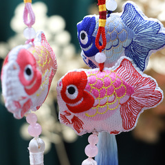 New Year Goldfish Pendant Chinese Style Vase Wall Decor Car Car Ornament Fortune Bucket New Year Flower Pot Wall Decor