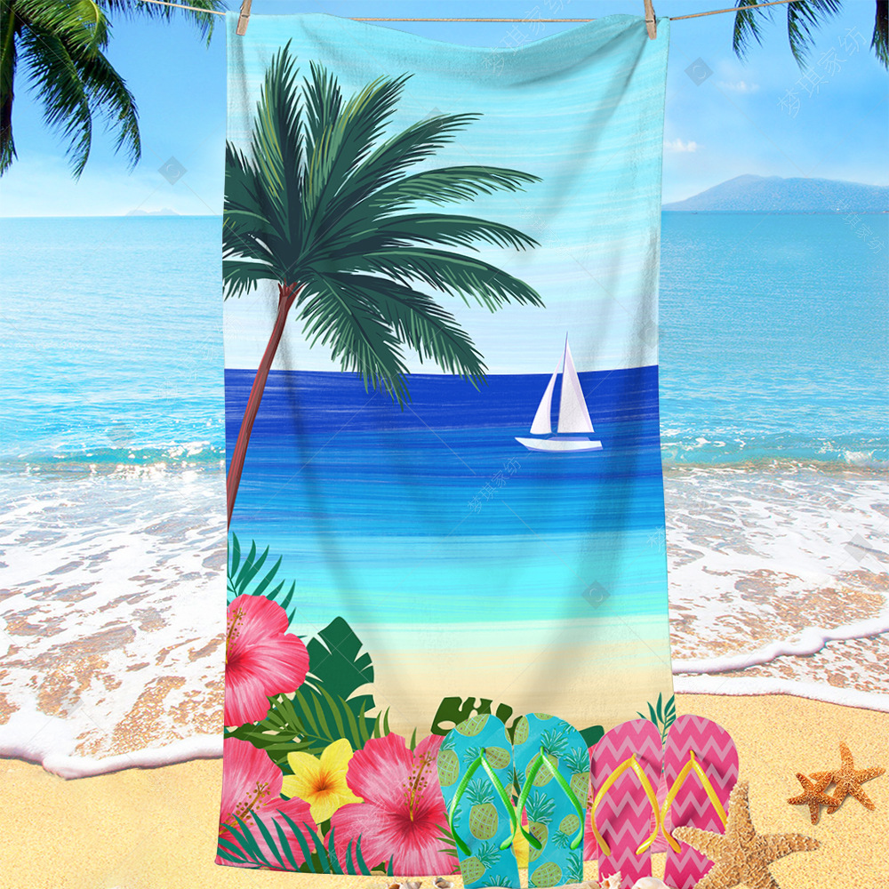 Toalla de playa de microfibra caliente de Amazon Toalla de baño absorbente de mariposa súper grande transfronteriza Towel engrosado