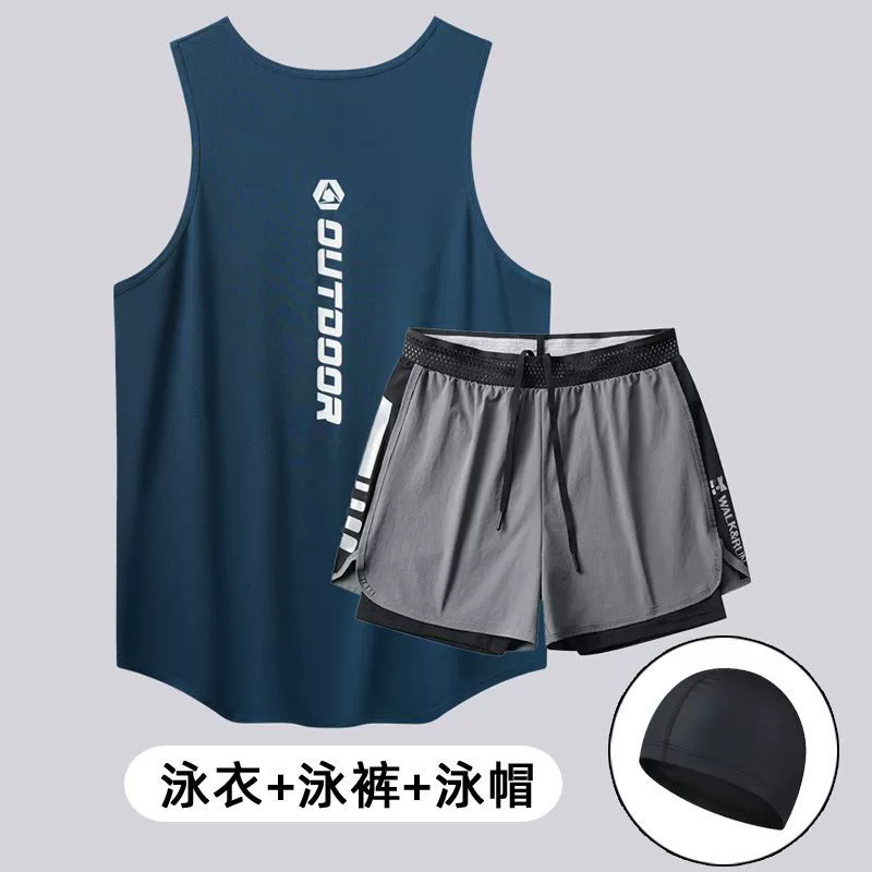 Swimwear, set, quick dry trousers, vest for adults