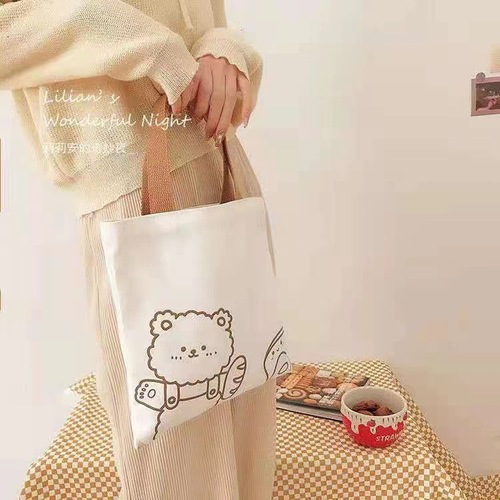 Cute canvas bag handbag for work and outing small bag for women lunch bag manufacturer canvas bag with logo