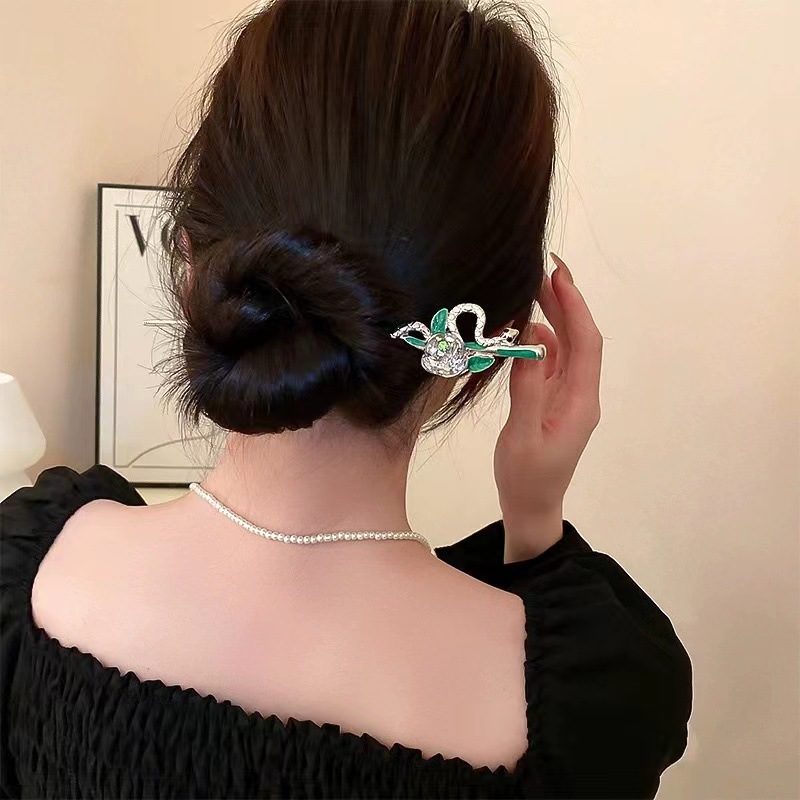 清冷感气质中国风发簪女古风步摇精致金属簪子高级感汉服盘发头饰