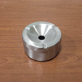 不锈钢圆形烟灰缸带盖欧式家用烟缸餐厅防风防摔防飞灰烟灰缸烟盅