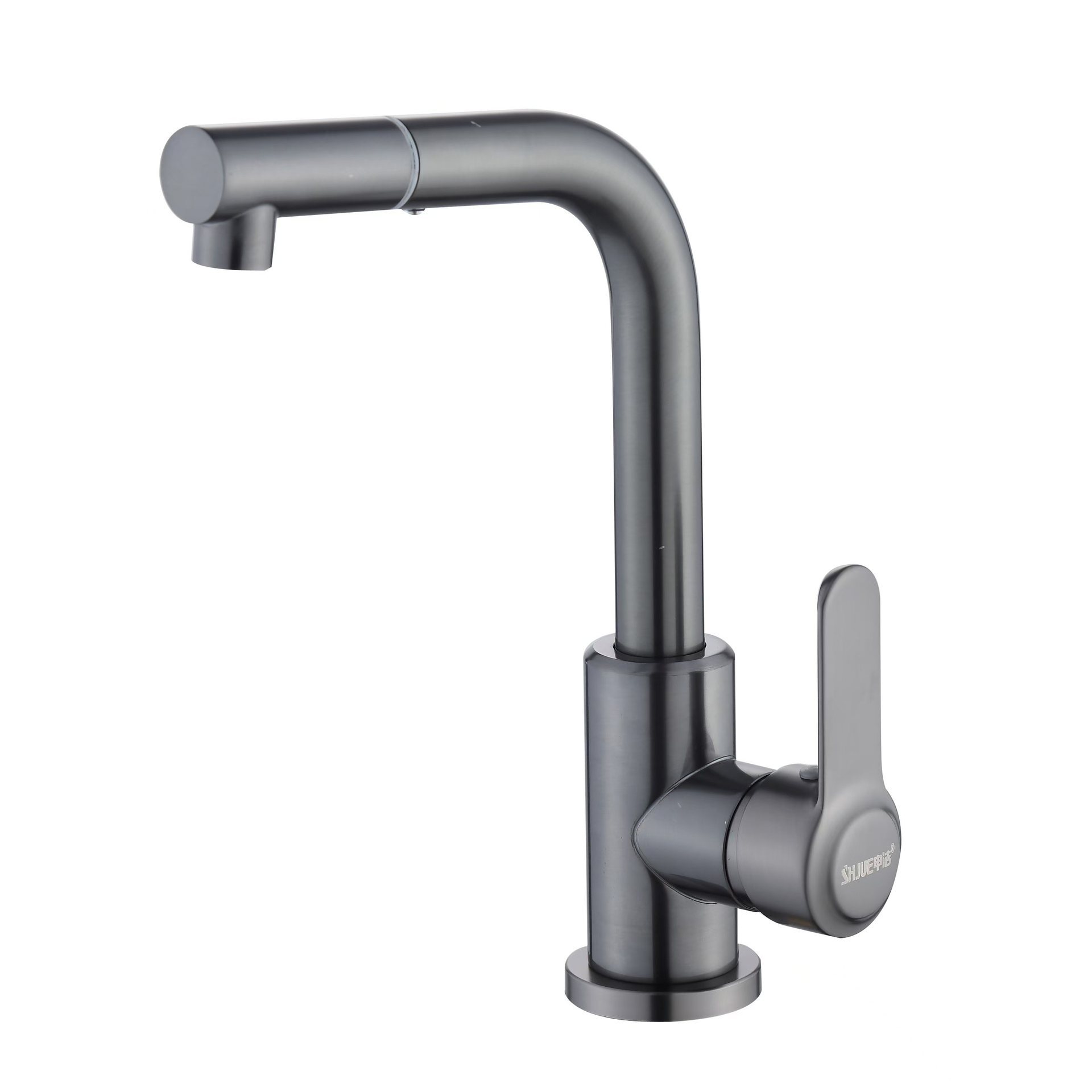 Gunmetal Gray Hot and Cold Rotating Single-Hole Faucet for Home Bathroom Vanity Sink Cabinet Hot and Cold Basin Faucet