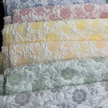 2024新品3D立体压花肌理布料外套服饰饰品面料复合压皱起泡面料