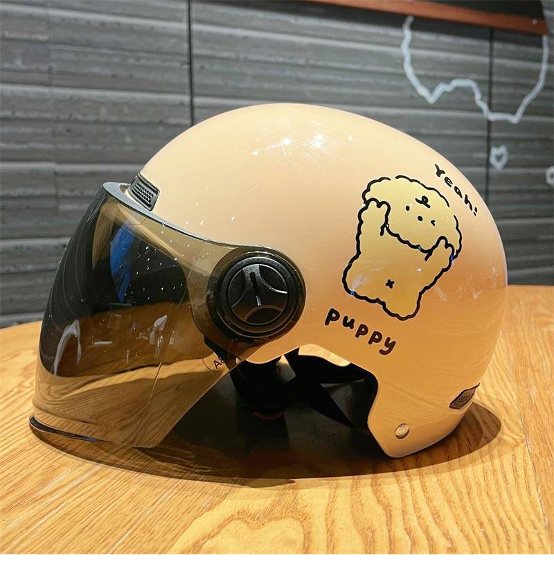 Biyie Puppy Electric Scooter Helmet New National Standard 3C Certified Motorcycle Helmet Female Model Cute Electric Scooter Sun Protection
