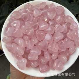 圆亿 天然石玉簪花粉晶爱心散珠 DIY手链项链吊坠发簪饰品配件
