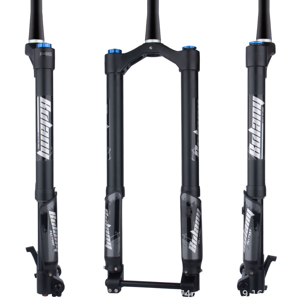 Bolany bicicleta de montaña inversa tenedor amortiguación amortiguador de ajuste tenedor DH downhill frente tenedor barril eje 150*15mm