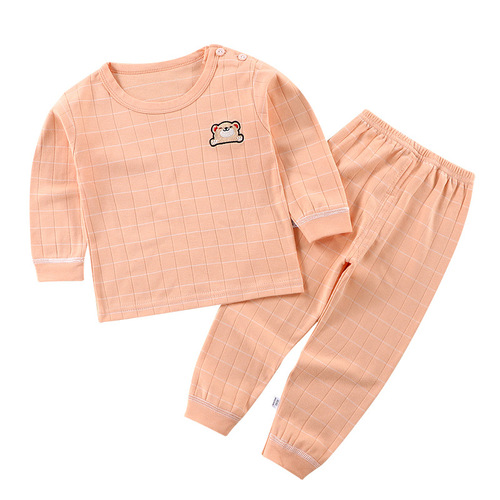 2024 Boys Underwear Set Pure Cotton New Medium and Large Children's Pajamas Teenagers Autumn Clothes Autumn Pants Children's Clothing Wholesale