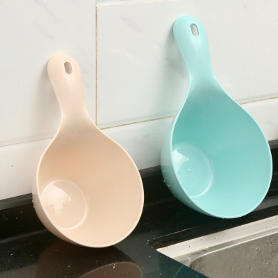 塑料水勺勺子水瓢加厚厨房洗澡宝宝洗头家用多色大号水舀长柄加深|ru