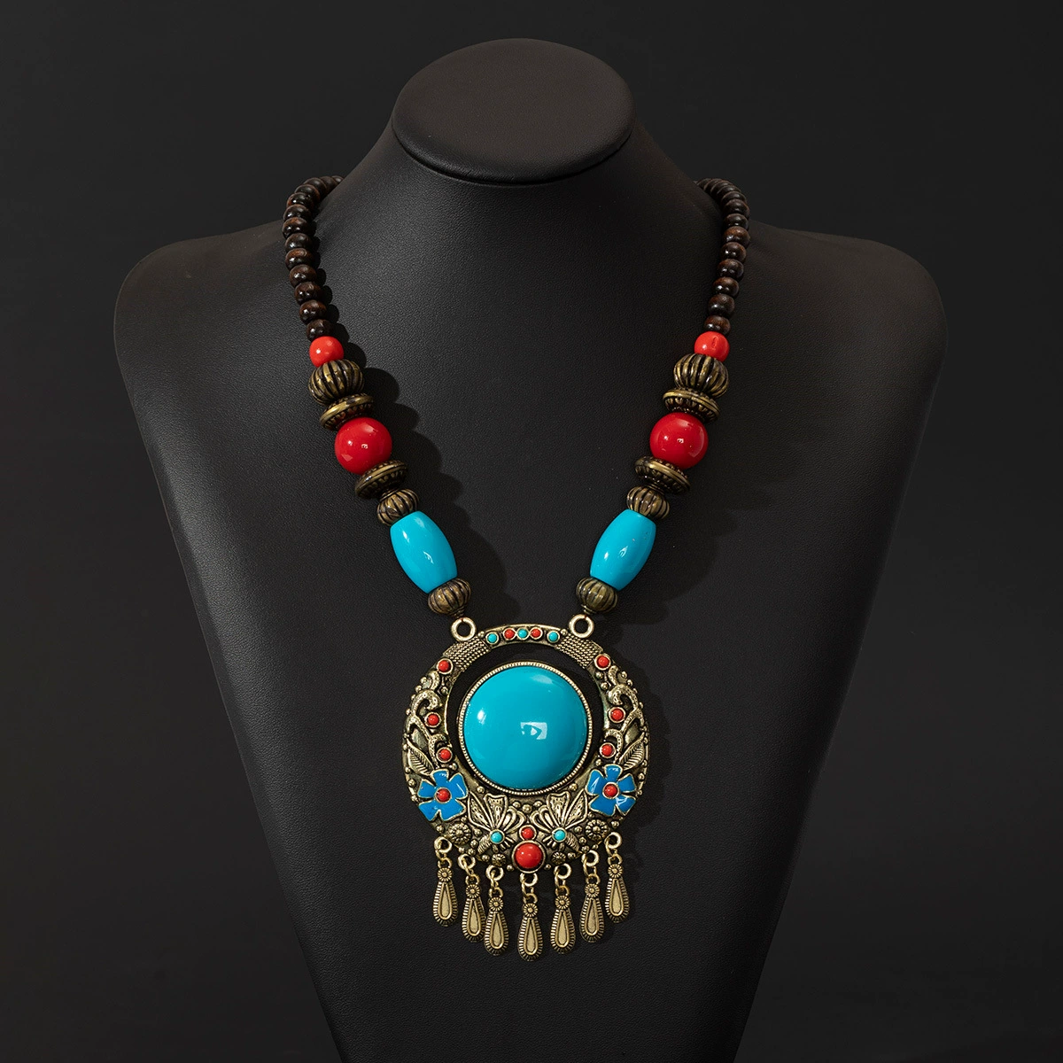 Богемское ретро этнический стиль ожерелье женский экзотический тибетский ожерелье головной убор лоб цепи тибетский костюм украшения