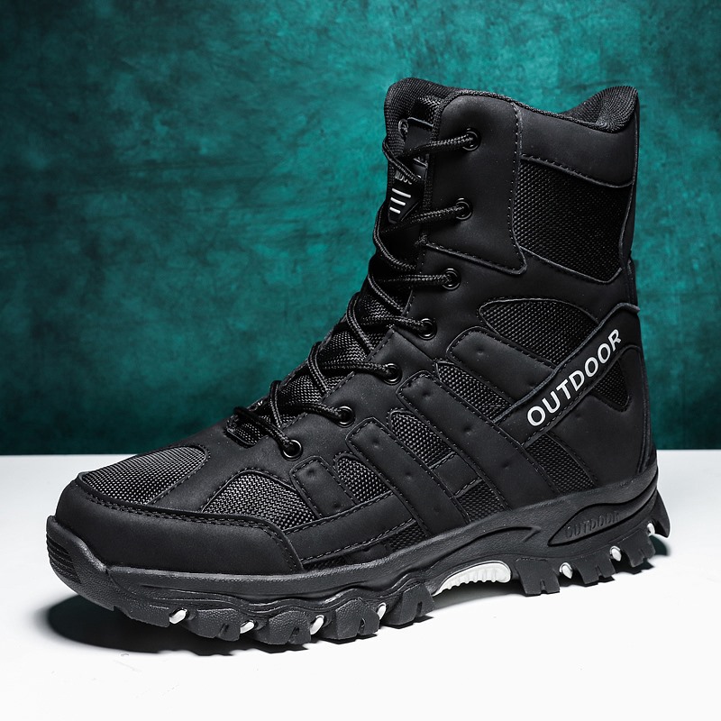 Botas militares de alto perfil de comercio exterior, zapatos de montaña al aire libre para hombres, botas tácticas de combate especiales, botas de trabajo de jungla y desierto