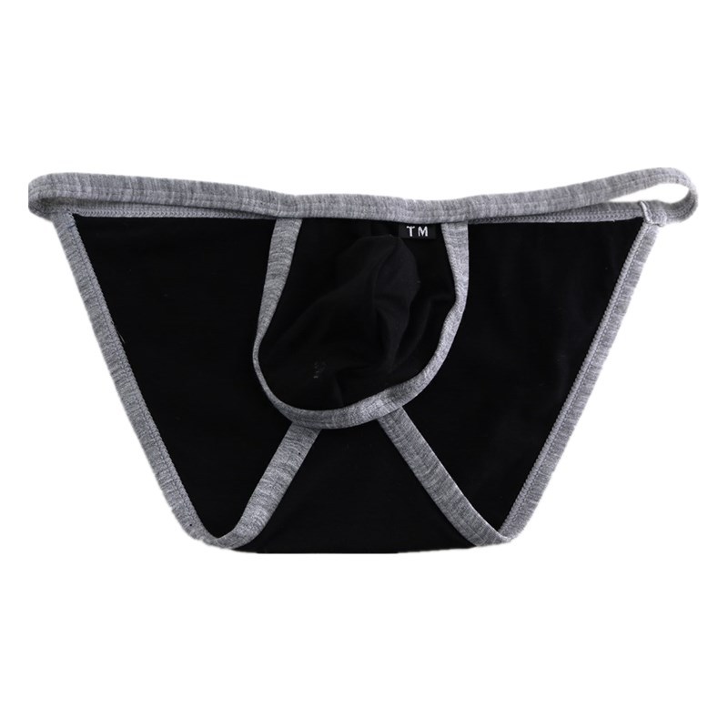 Men's briefs cotton fabric high stretch sexy U convex bag color matching men's bikini underwear head pants