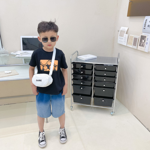 New Letter Messenger Bag Kindergarten Boys and Girls Versatile Coin Purse Casual Lightweight Canvas Bag Travel Bag