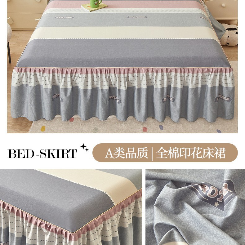 2025 nueva falda de cama de algodón de una sola pieza 2025 nueva funda de cama de algodón individual universal de cuatro estaciones con falda