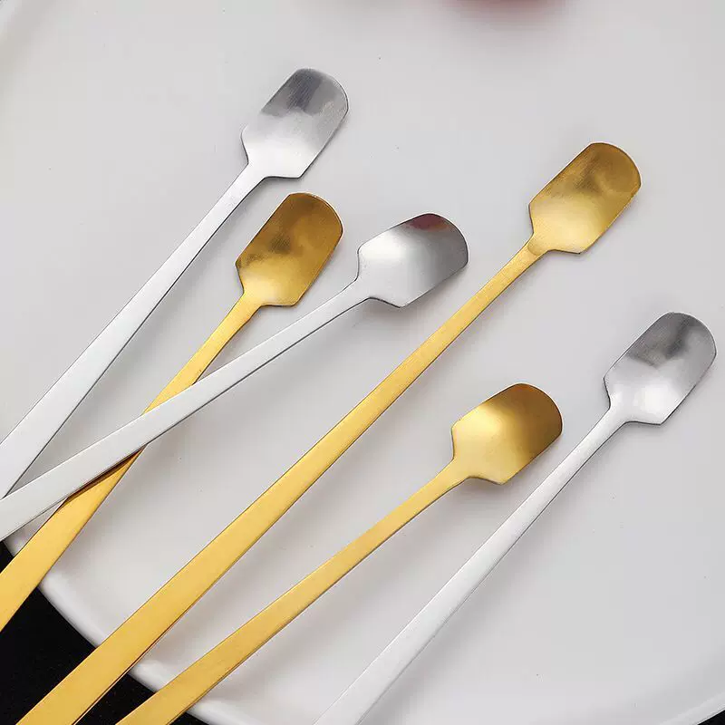 金色/银色17CM方头搅拌勺 DIY蜡烛搅拌器巧克力/口红不锈钢搅拌勺