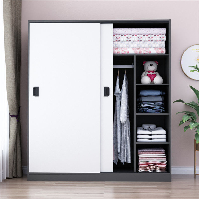 wardrobe Economic type household bedroom modern Simplicity Rental woodiness Sliding door Storage Lockers