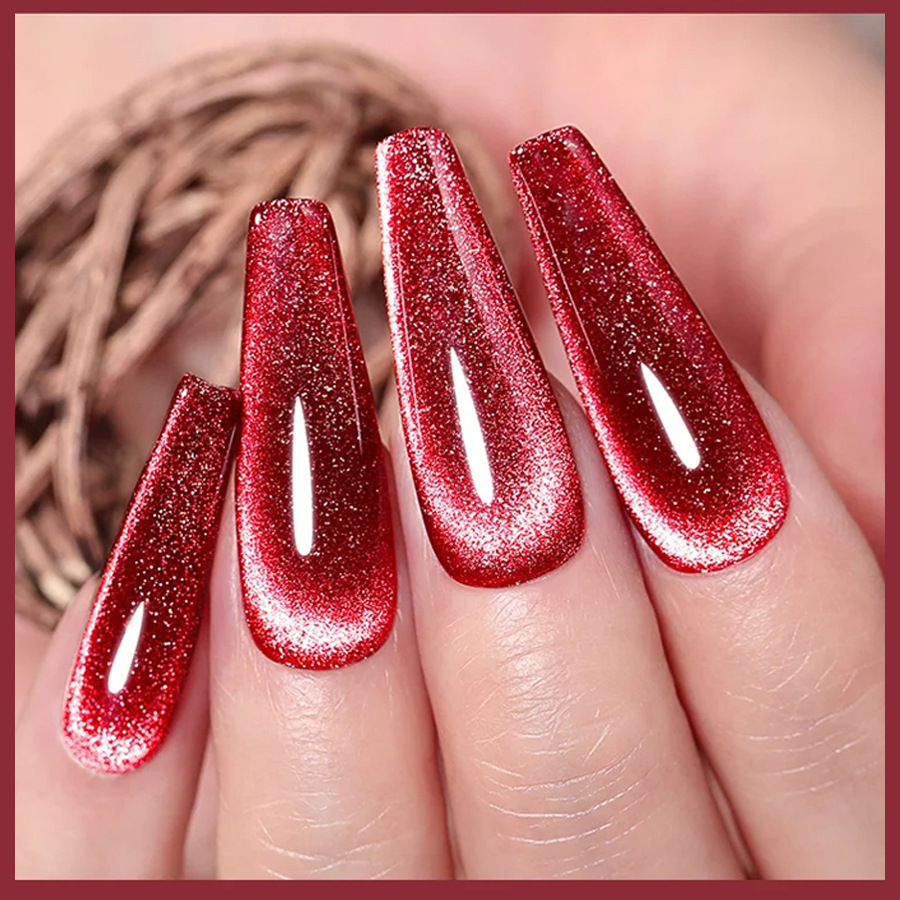 Red blood Cat Eye Nail Polish glue 2023 new nail polish Super Flash dynamic all-match Crystal cat eye glue