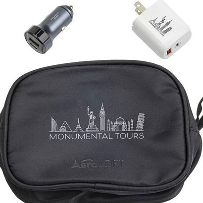 Charger Set, Portable Mini Car Travel Adapter, Plug, Charging Data Cable, Three-In-One Storage Bag