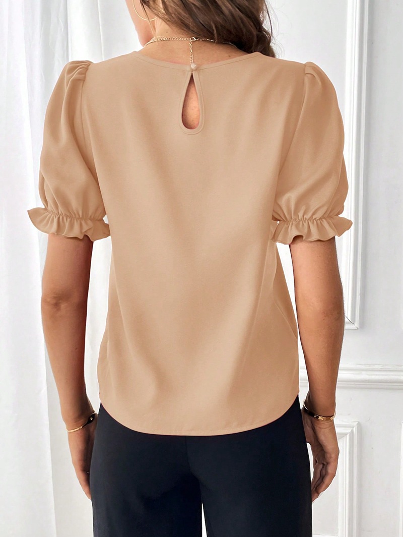 Women's Blouse Short Sleeve Blouses Elegant Streetwear Solid Color display picture 37