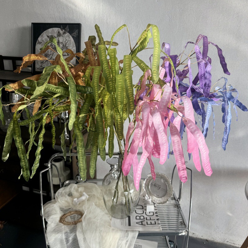 Soft gum bean flower simulation lentil pea pod simulation flower factory wedding scene layout shooting props wholesale Soft gum bean flower simulation lentil pea pod simulation flower factory wedding scene layout shooting props wholesale