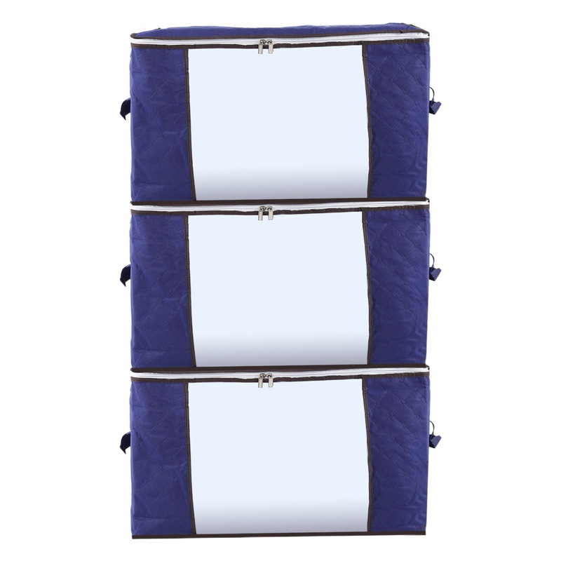 Bolsa de edredón de tela no tejida engrosada bolsa de edredón bolsa de almacenamiento Horizontal Vertical bolsa de organización de ropa bolsa de almacenamiento en el hogar en movimiento