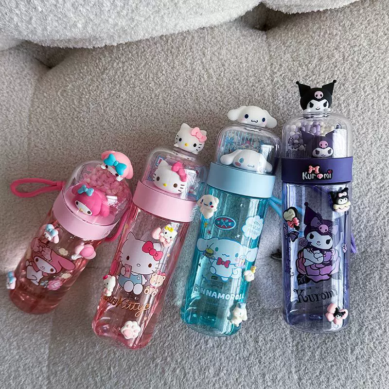 Kulomi Sanrio Girls Water Cup симпатичная Tritan пластиковая кружка, портативная для студентов, подарок на воду