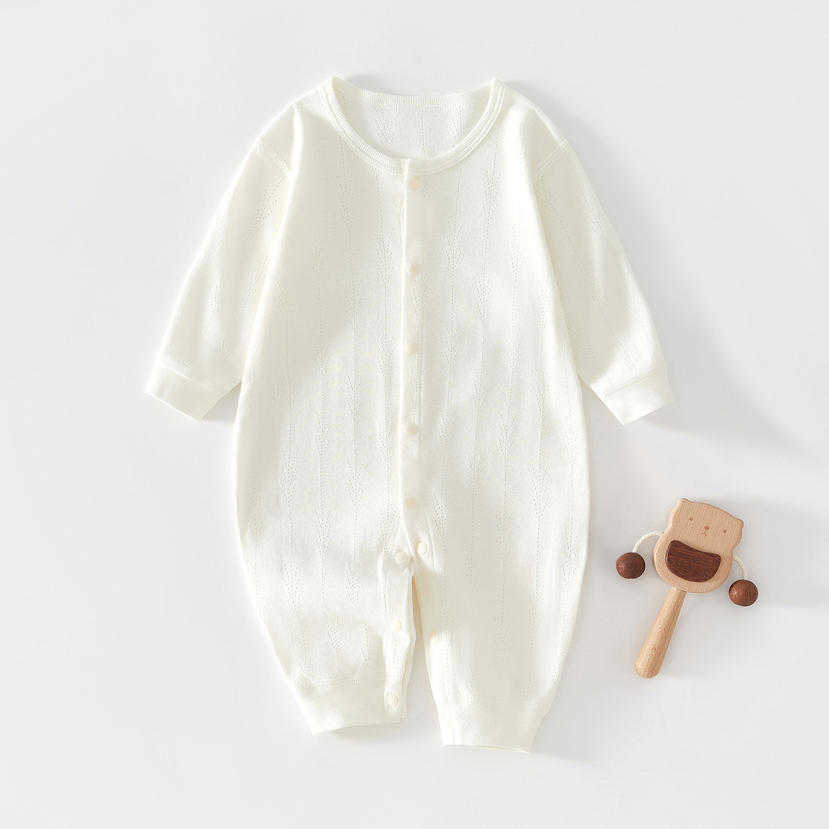 Newborn Baby Spring & Fall Jumpsuit Boneless Cotton Pajamas Baby Long-Sleeved Home Clothes Summer Air-Conditioned Clothes