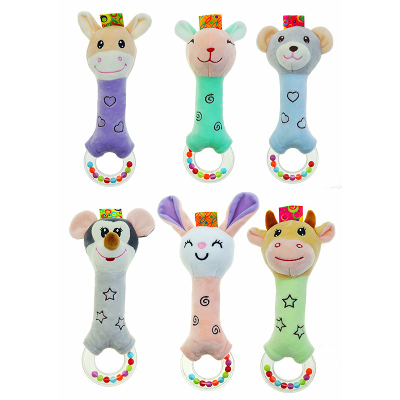 Fábrica al por mayor Earthmama anillo sonajero padre-hijo calmante juguete agarrar felpa sonajero