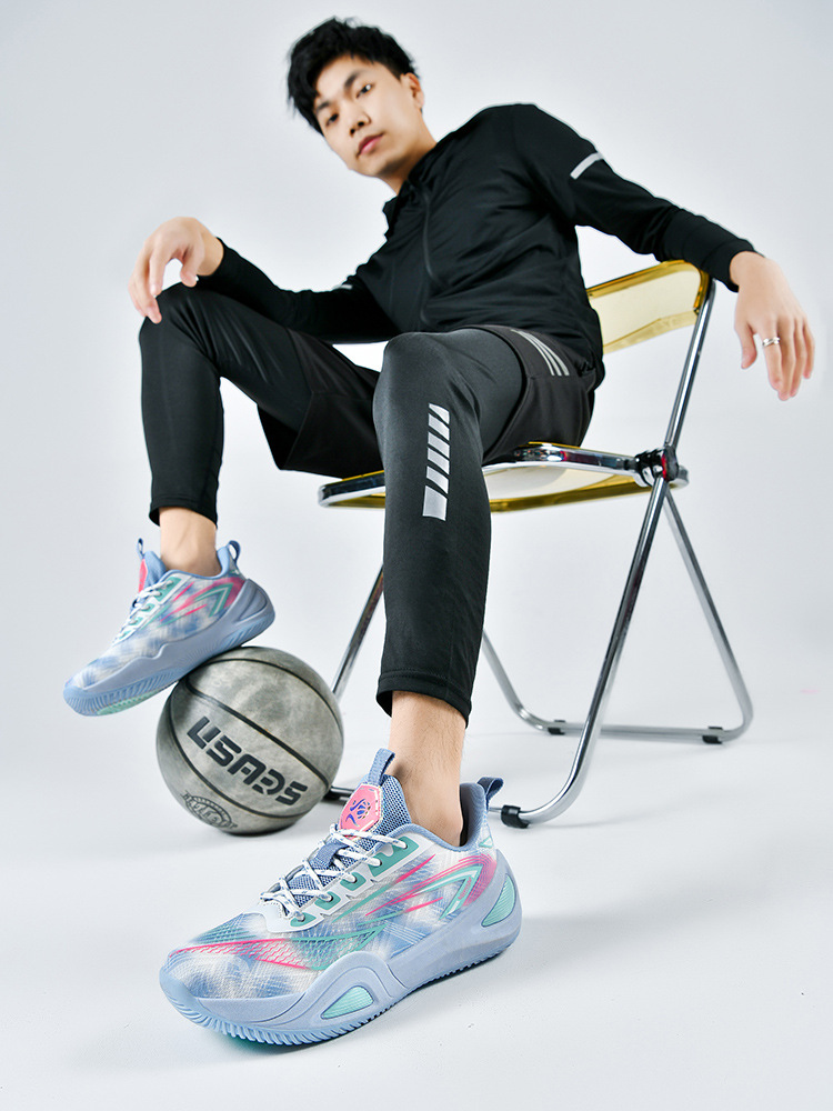 Primavera de 2025, nuevos zapatos de baloncesto Yuan Yuan, zapatos deportivos casuales de alta altura transpirables para hombres, zapatos de competencia antideslizantes