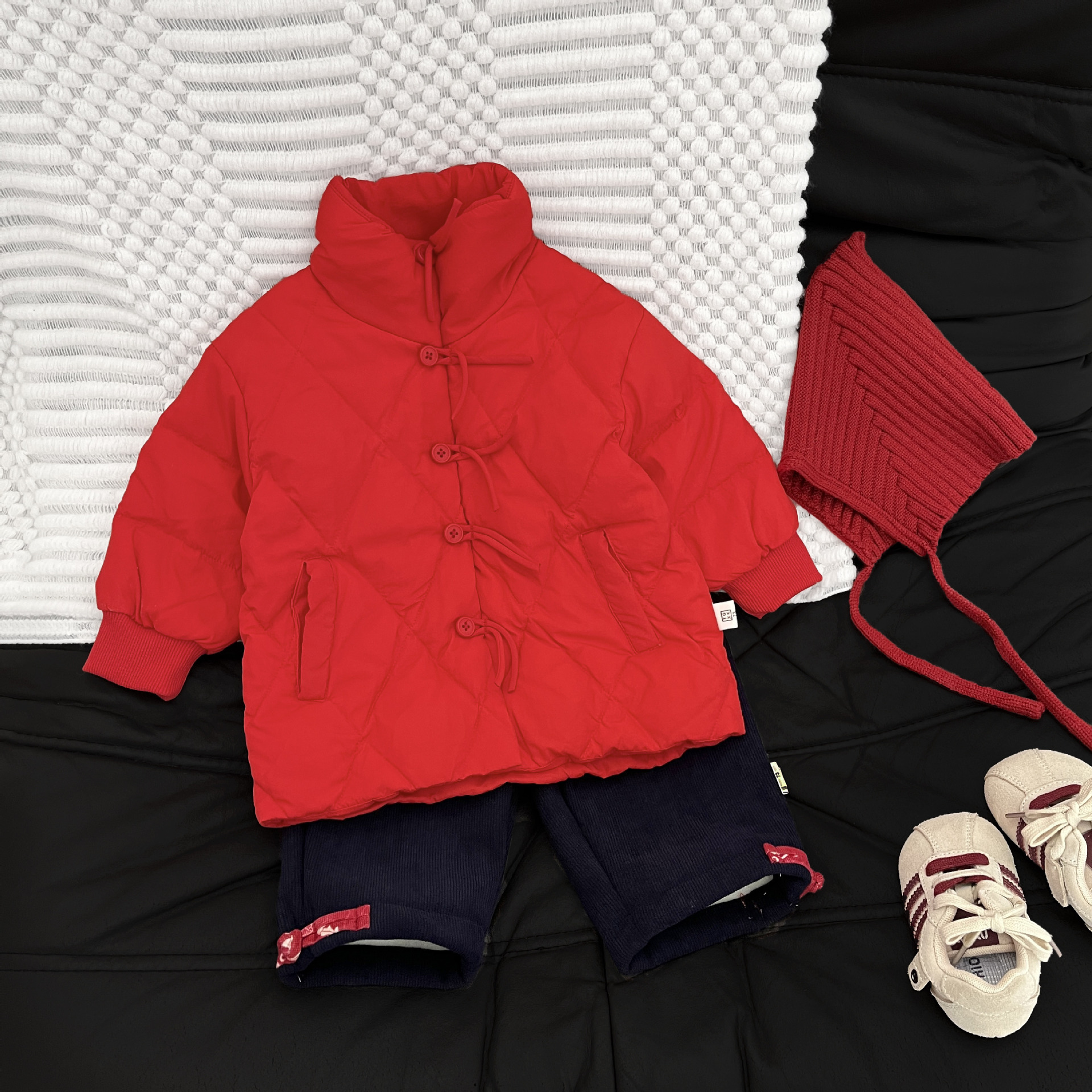 Niños rojos festivos de Año Nuevo chaqueta de plumón invierno ropa de bebé abrigado invierno abrigo de invierno
