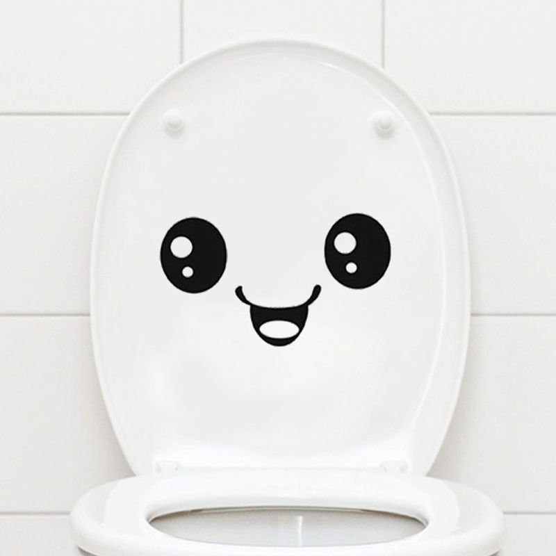 新しいトイレには韓国のかわいい表情の笑顔トイレのアイデアの個性的な家庭装飾壁シールが貼られている|undefined
