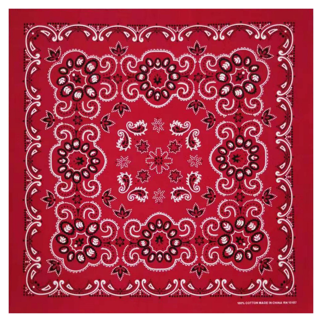 55X55cm Small Pure Cotton Vintage Printed Square Scarf Casual Decorative Neck Scarf Hip-Hop Street Dance Cycling Headscarf Face Scarf