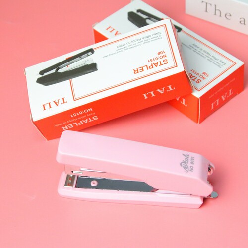Macaron Color Series No. 10 Stapler High-Quality Morandi Stapler Office Supply Binding Machine with Nail Punch