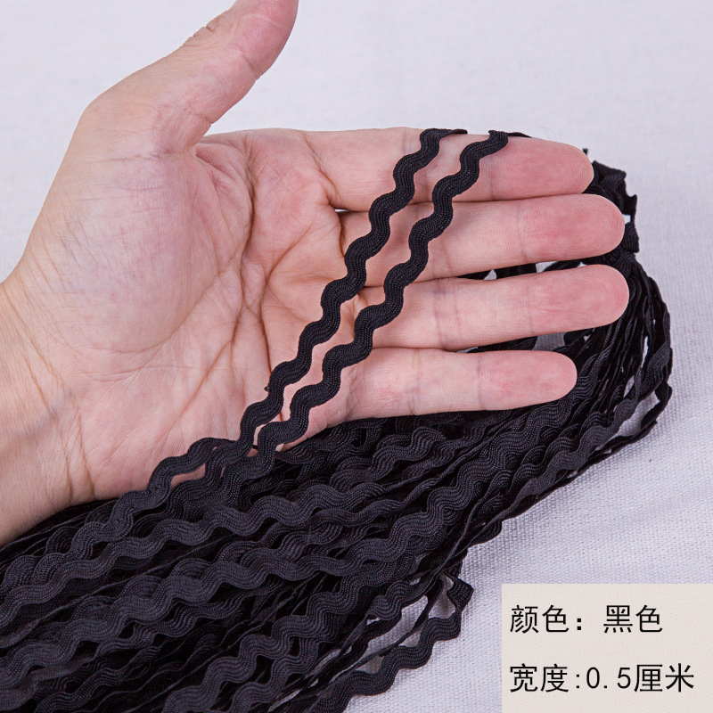 Cinta de polipropileno con diseño de ondas en forma de S, en stock, para accesorios de ropa hechos a mano, cinta marinera, encaje decorativo para cortinas de sofá.