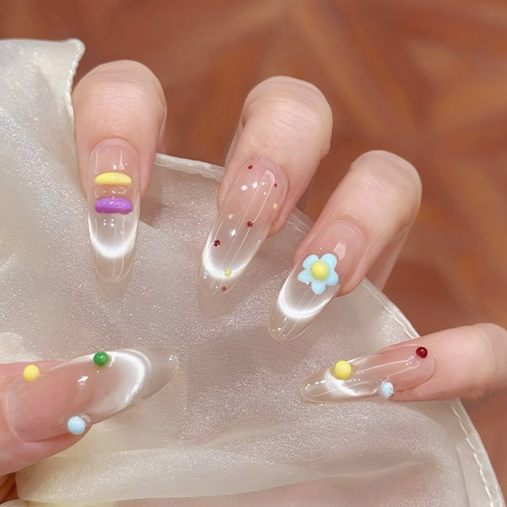 30 piezas de armadura de uso de ojo de gato largo venta caliente linda pieza de uñas de ensueño pequeña pieza de uñas de moda fresca y dulce