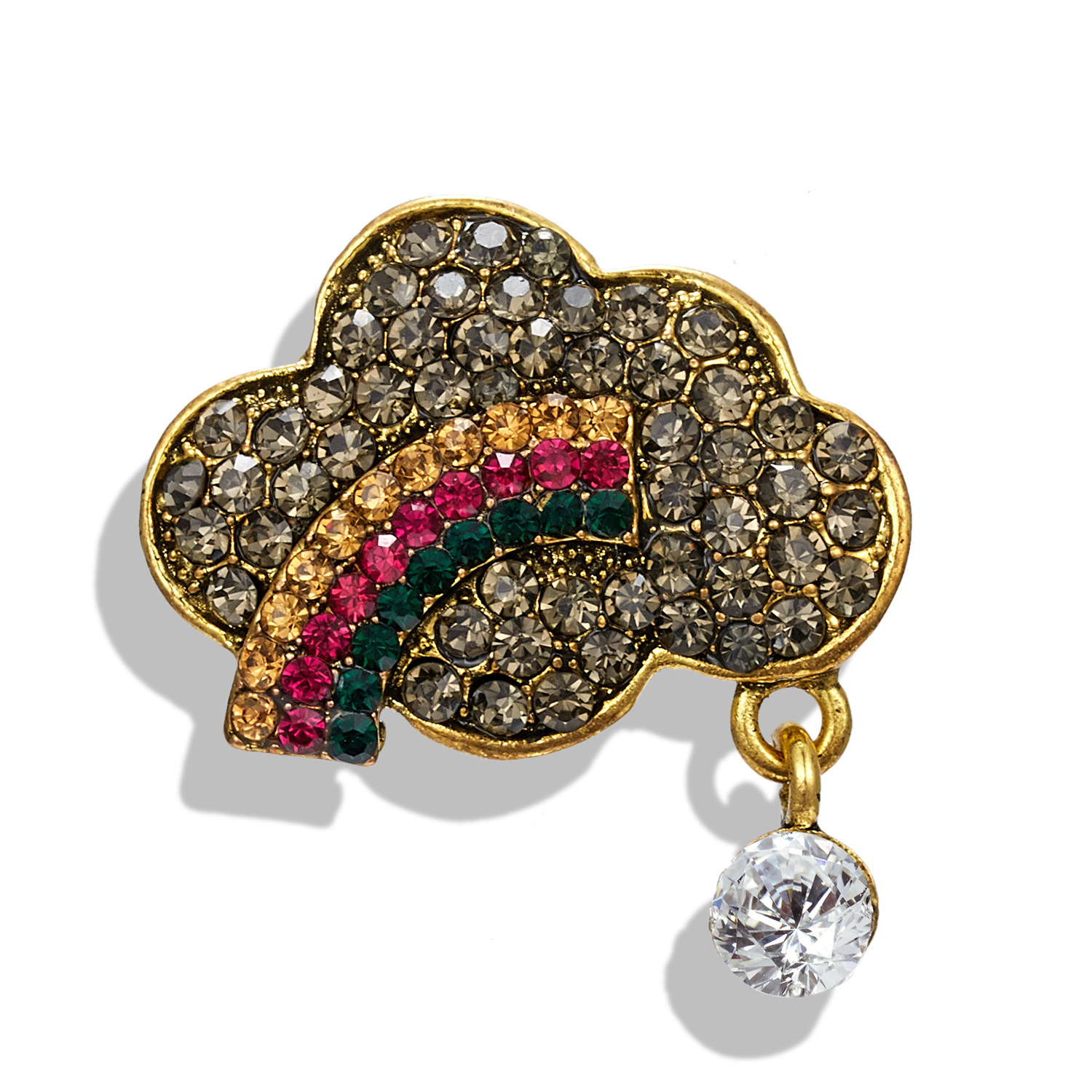 IG Style Shiny Clouds Leaves Flower Alloy Inlay Rhinestones Pearl Unisex Brooches display picture 8