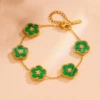 Five-leaf clover double-sided green shell