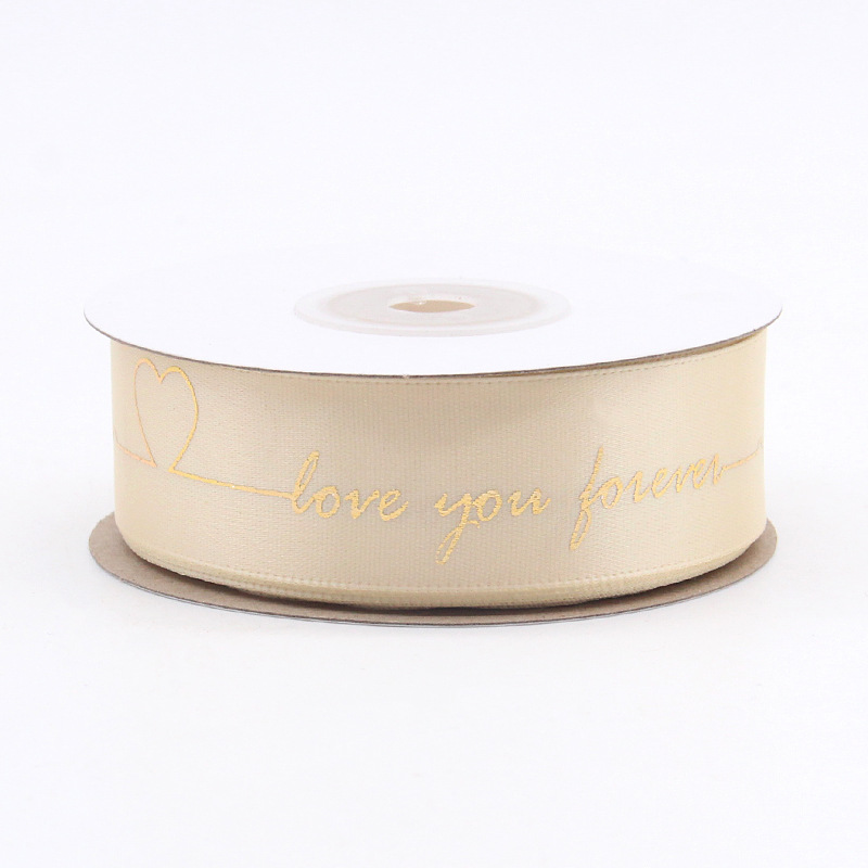 Regalo pastel de flores embalaje cinta impresión símbolo del Corazón 8 puntos cinturón de poliéster dorado impresión para hornear cinta