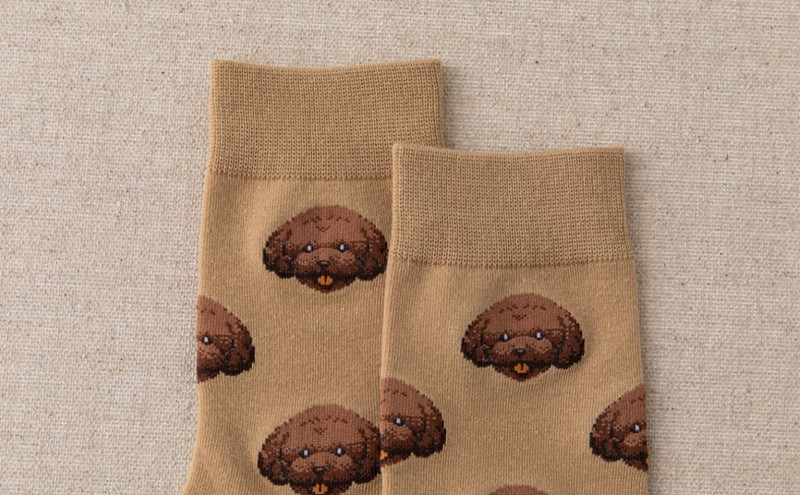 Winter, Autumn, Autumn&Winter Season A Pair Elegant Cute Lady Unisex Animal Dog Cotton Ankle Socks