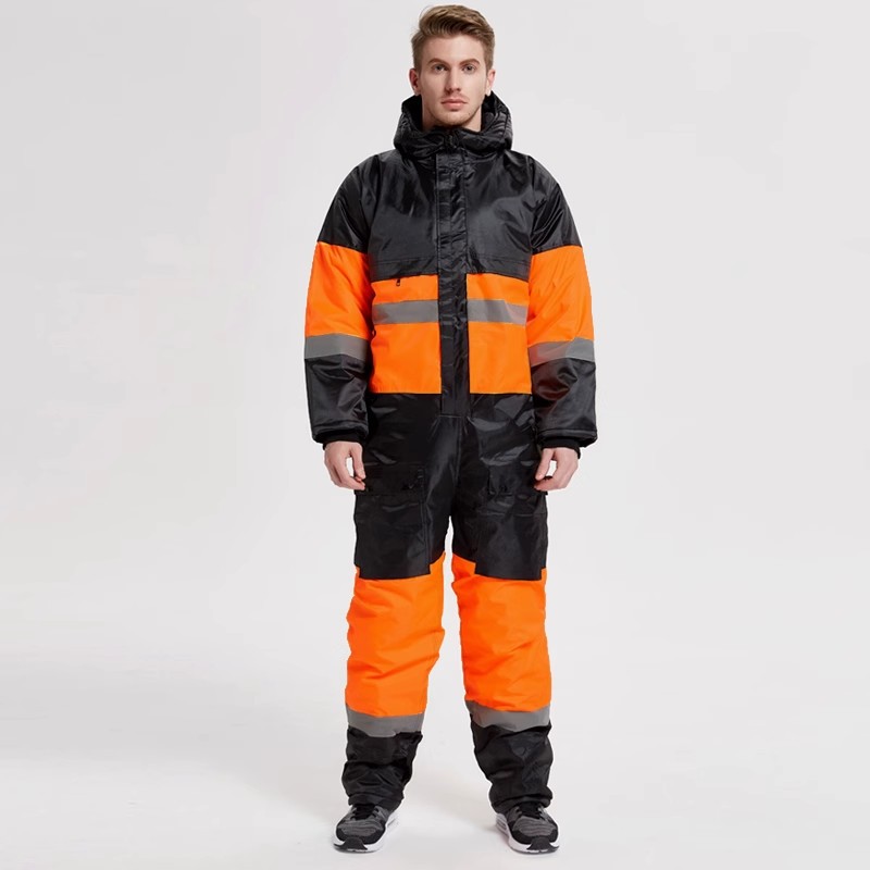Ropa de refrigeración unida con sombrero impermeable tripulación ropa de algodón de trabajo ropa de algodón caliente chaqueta de algodón de invierno para hombres image 7